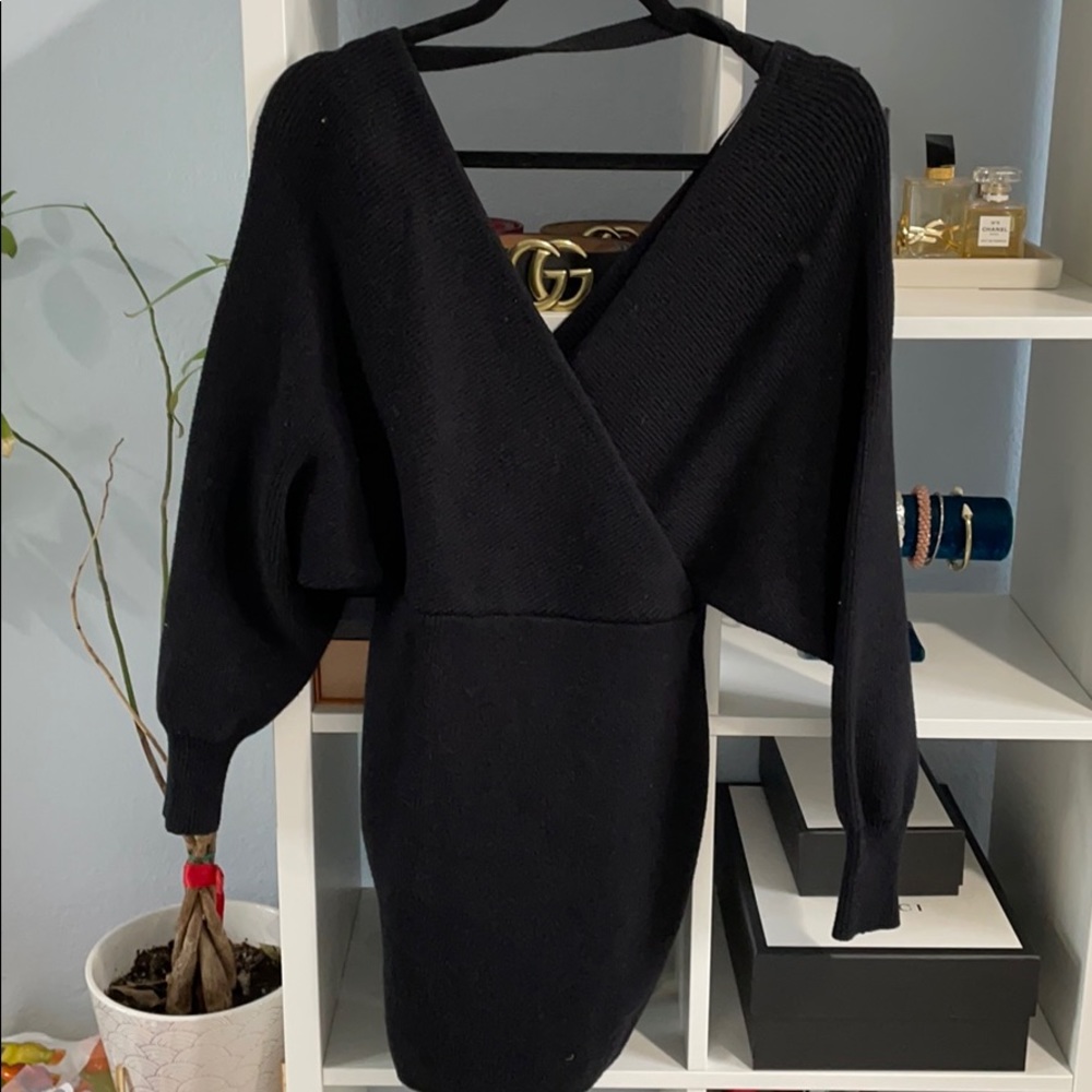 Black sweater dress